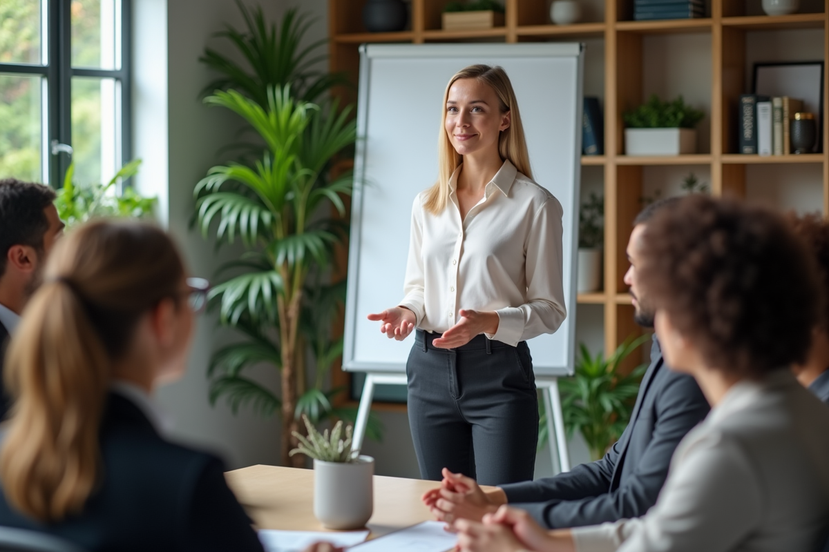 Jeune femme coach en ressources humaines en réunion