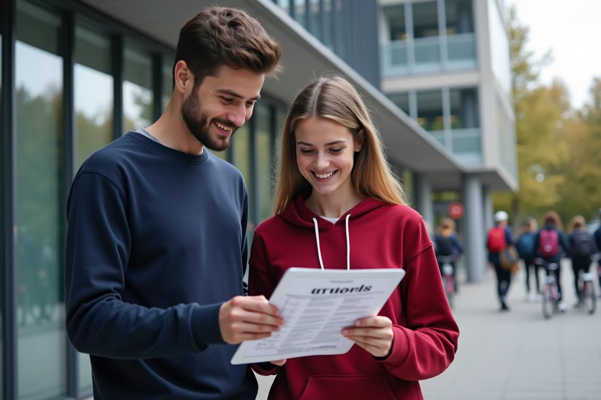 Deux étudiants devant l