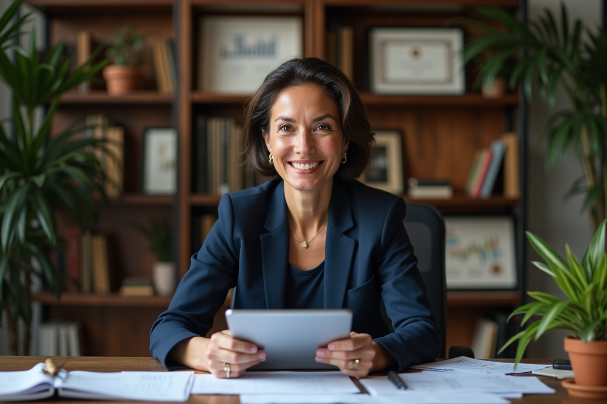 Femme d experience analysant des graphiques financiers