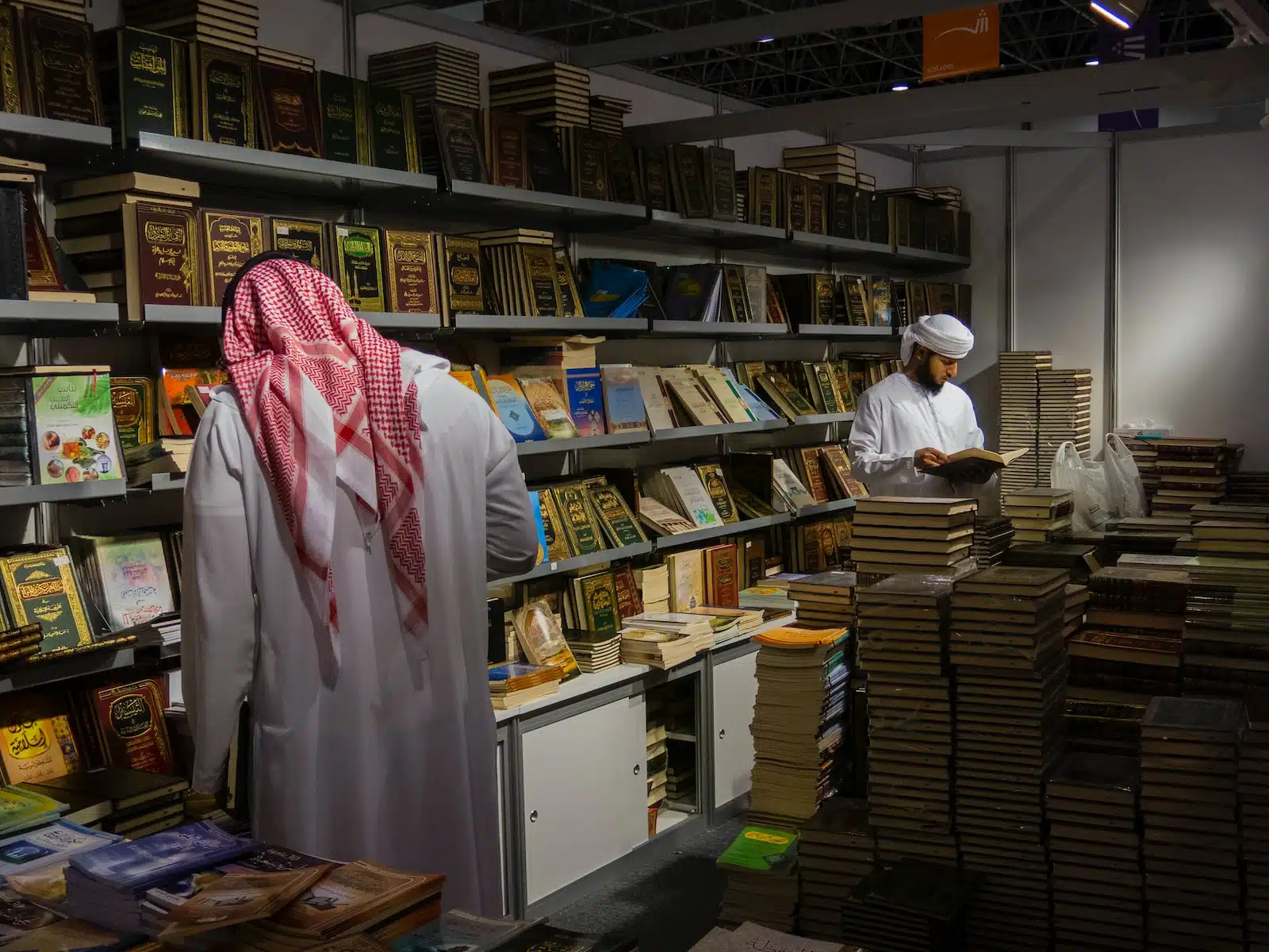 two men inside book store